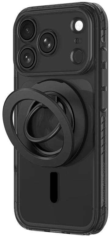 Dėklas AmazingThing Titan Pro Lens Ring Set Case for iPhone 18 Pro with Camera Cover and Magnetic Ring Compatible with MagSafe - Juodas