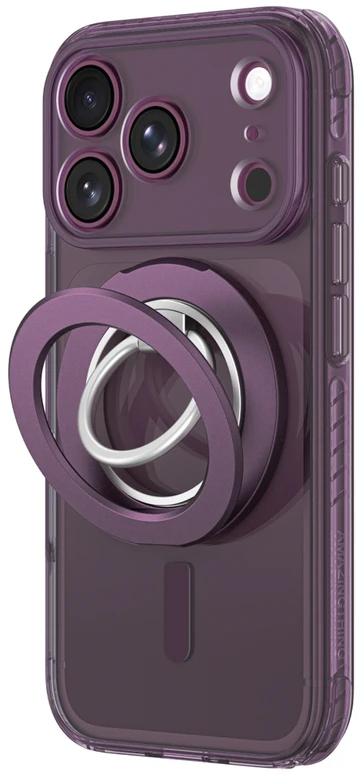 Dėklas AmazingThing Titan Pro Lens Ring Set Case for iPhone 18 Pro Max with Camera Cover and Magnetic Ring Compatible with MagSafe - Violetinė