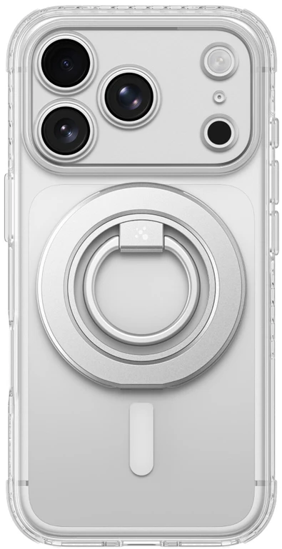 Dėklas AmazingThing Titan Pro Lens Ring Set Case for iPhone 18 Pro Max with Camera Cover and Magnetic Ring Compatible with MagSafe - Clear
