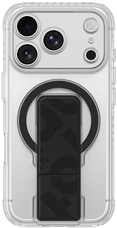 Dėklas AmazingThing Titan Pro Lens Stand Set for iPhone 18 Pro with Magnetic Holder and Stand, Compatible with MagSafe - Transparent
