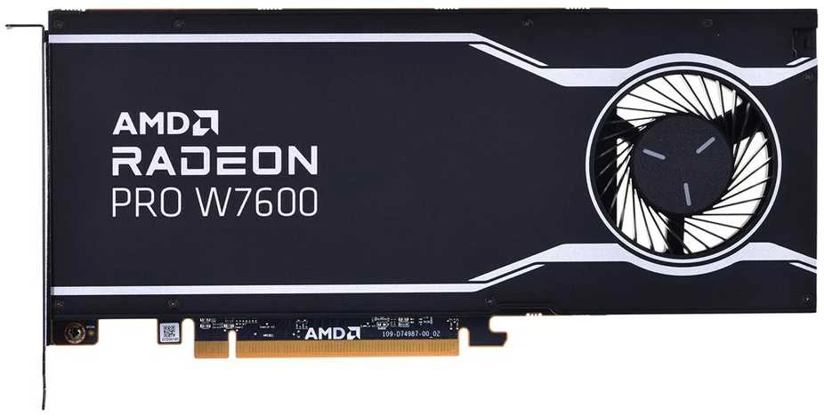 Vaizdo plokštė AMD GPU W7600 8GB GDDR6 128bit, 20Tflops, 4x DP 2.1, aktyvus ventiliatorius, RDNA3