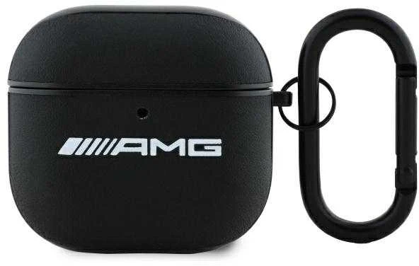 Mercedes AMG AMA4SLWK AirPods 4 dėklas, baltos spalvos, odinis, baltos spalvos, su logotipu