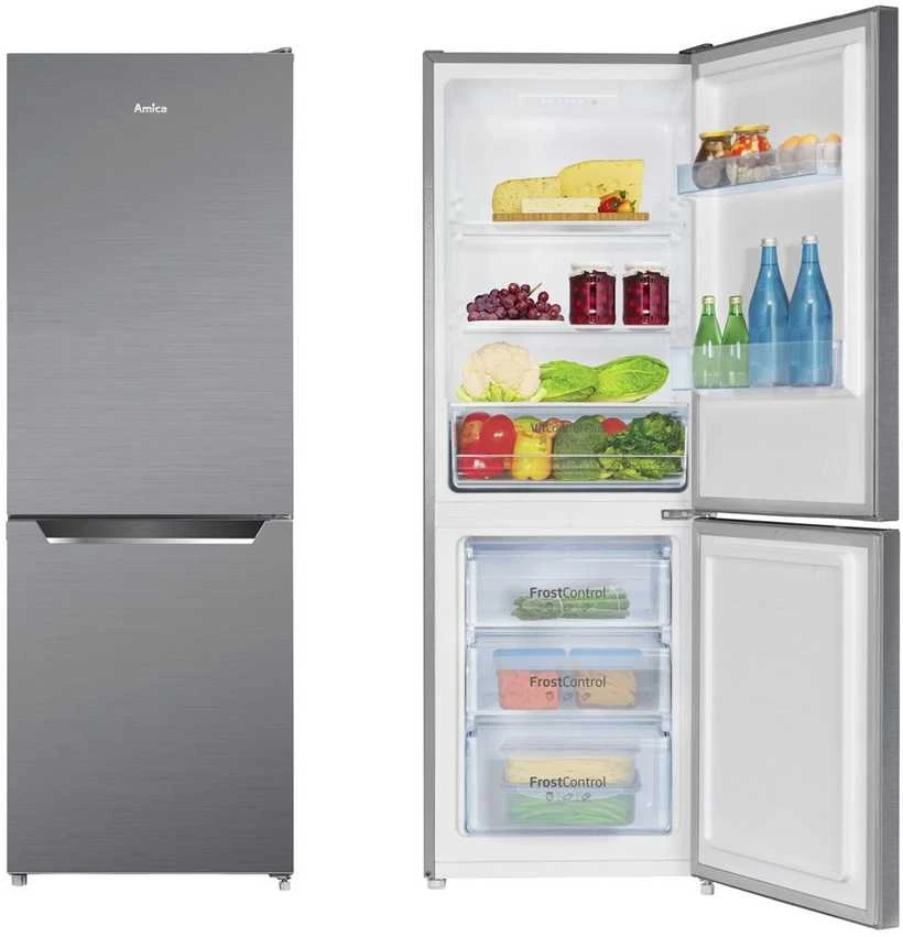 Šaldytuvas Amica freestanding fridge-šaldiklis FK2425.4UNTX(E) Sidabrinis