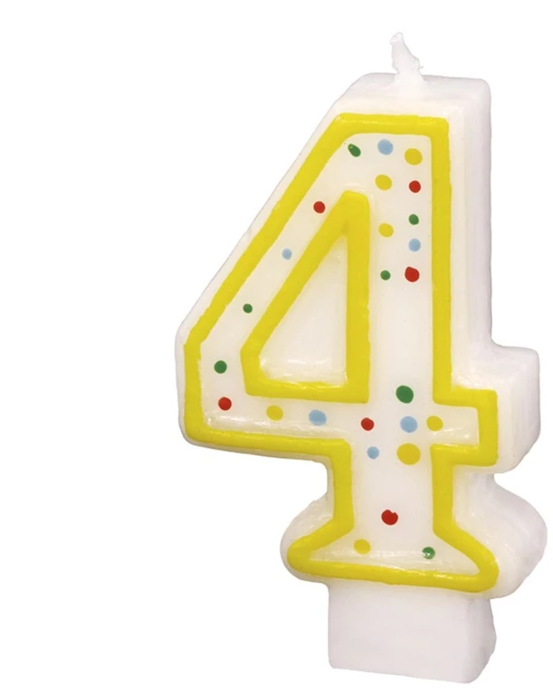 Amscan Torto žvakutė nr. 4, 7,3 cm