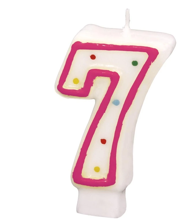 Amscan Torto žvakutė nr. 7, 7,3 cm