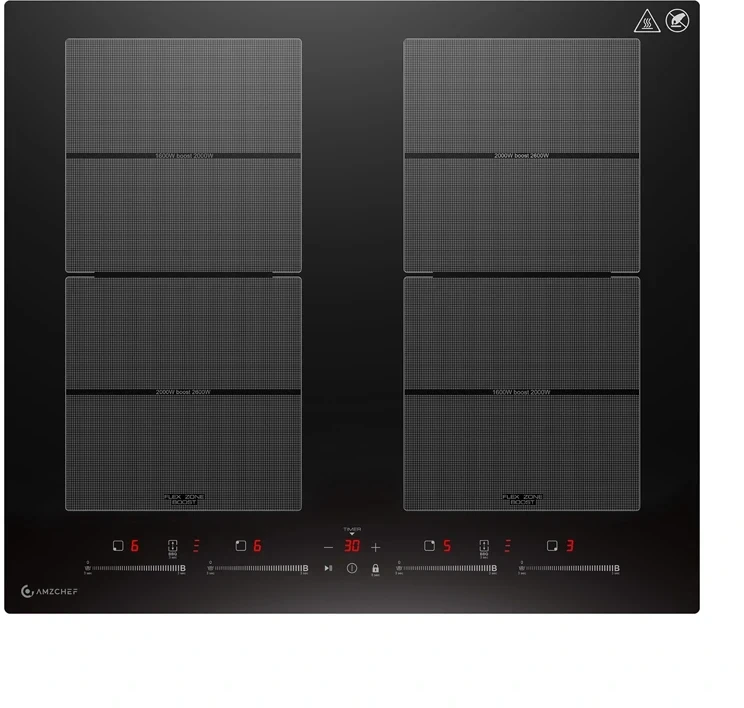 AMZCHEF CE-FS-I74S-FFDD10 indukcinė kaitlentė, 4 zonos
