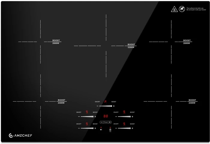 AMZCHEF CE-FS-I95S-GFFDD0 5-zone induction cooktop