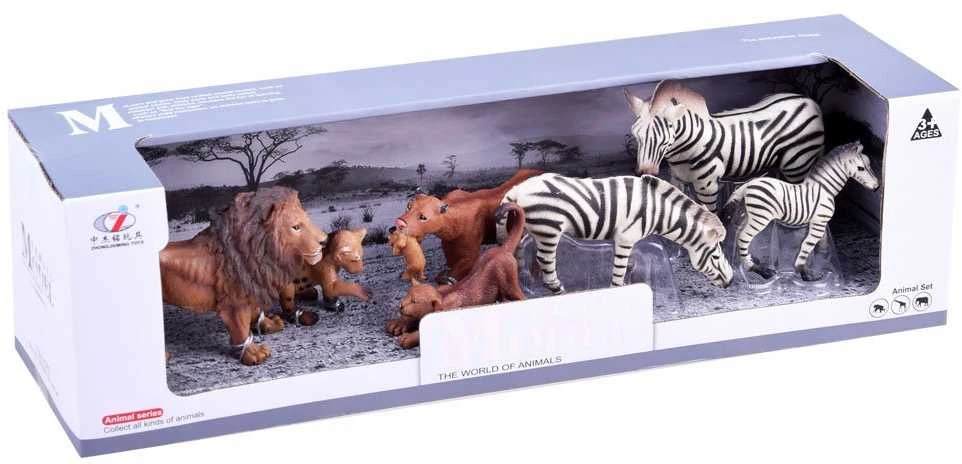 Jokomisiada Gyvūnų safari rinkinys, liūto figūros, zebras