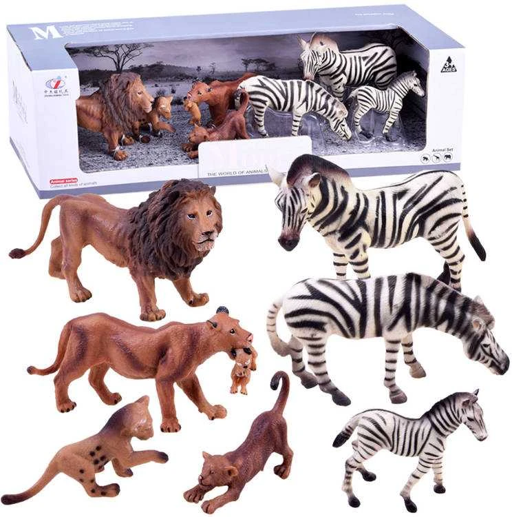 Jokomisiada Gyvūnų safari rinkinys, liūto figūros, zebras