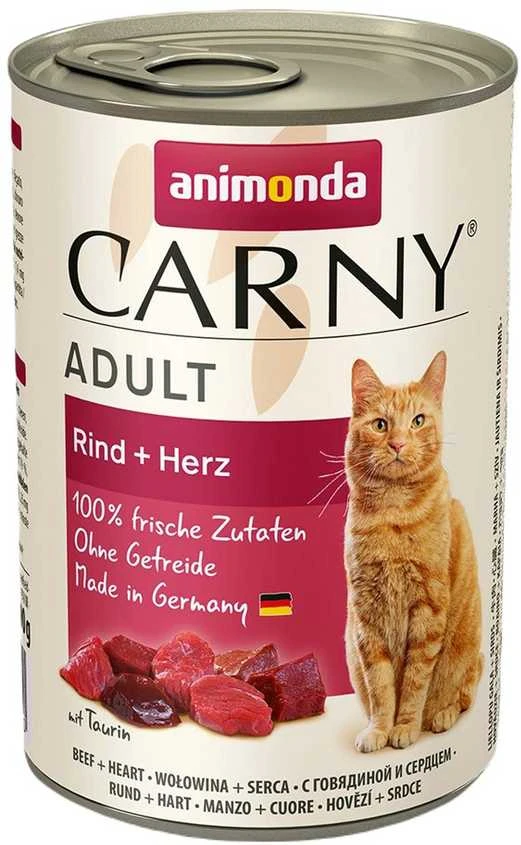 Animoda Drėgnas Kačių Maistas - ANIMONDA Carny Suaugusiems Jautiena Ir Širdelėmis 400g
