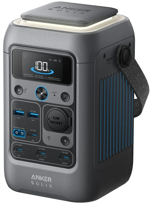 „Anker SOLIX C300“ nešiojama nuolatinės srovės maitinimo stotelė, 7 ličio geležies fosfato (LiFePO4) akumuliatoriai, 90000 mAh, 300 W