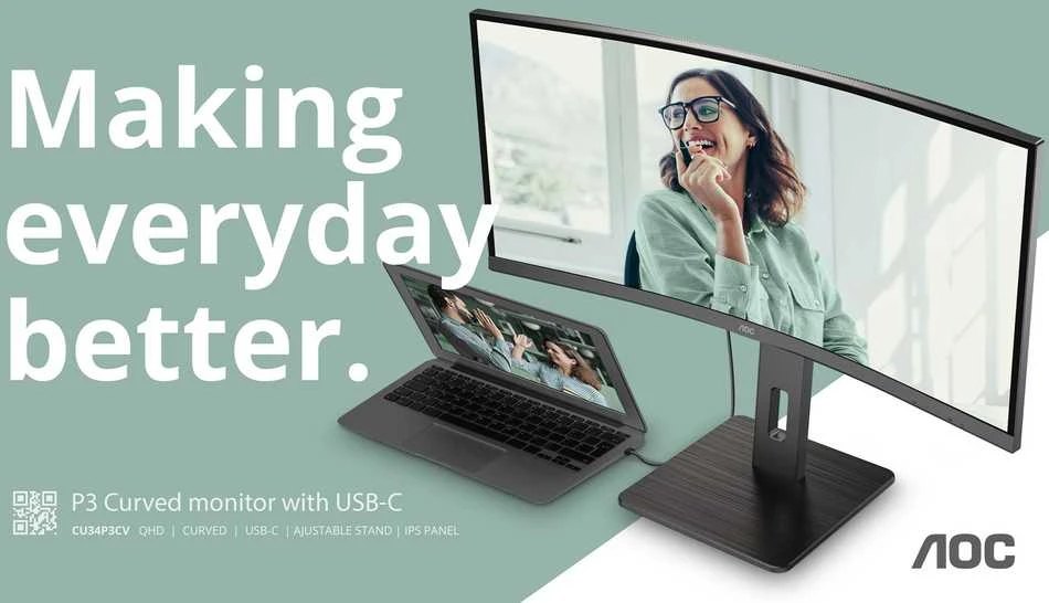 Monitorius AOC CU34P3CV