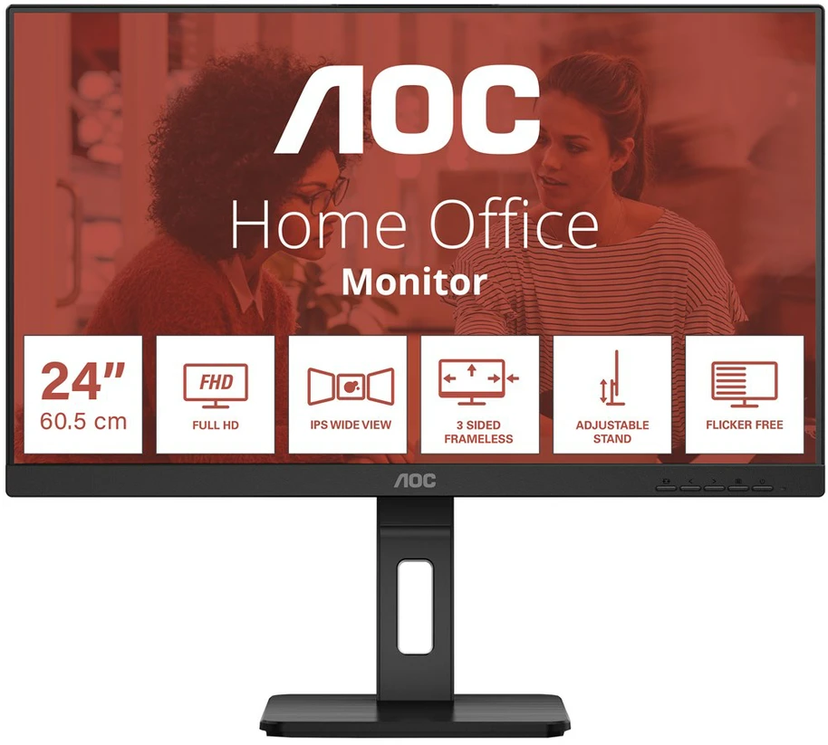 Monitorius AOC 24E3QAF 23.8inch WLED 1920x1080 IPS 75Hz Juodas HDMI