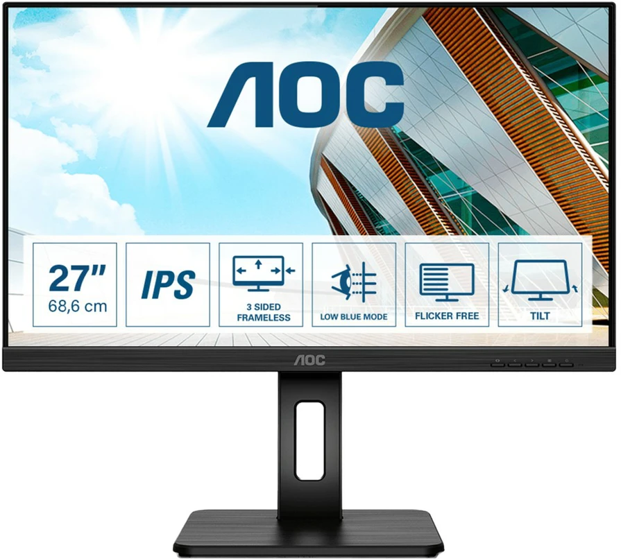 AOC Q27P2Q 27 colių QHD monitorius USB VGA DVI HDMI