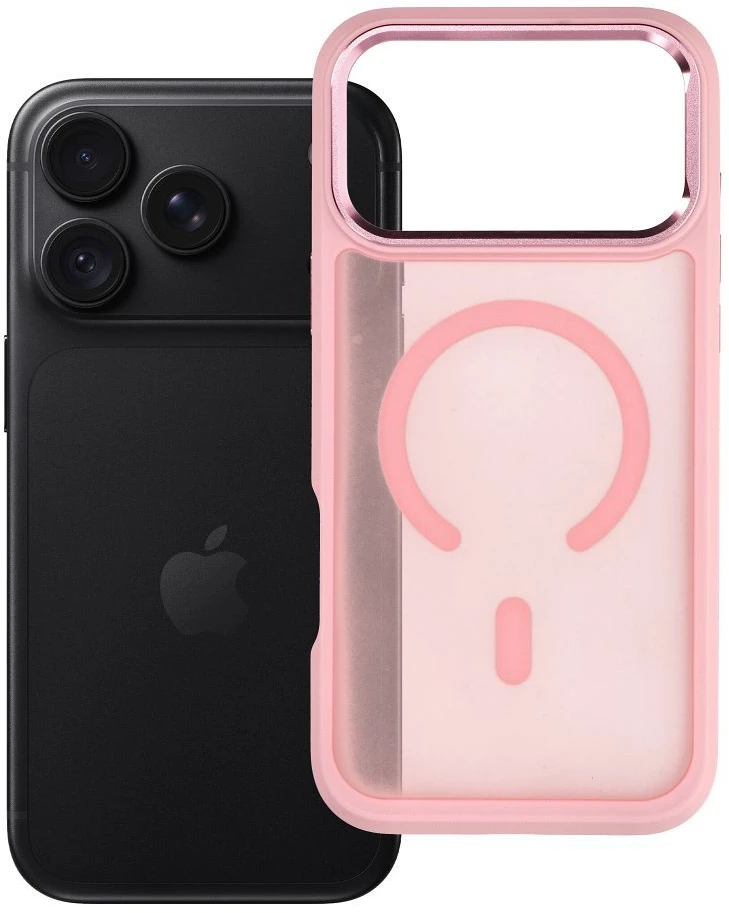 Dėklas Apyrankė iPhone 18 Pro Max / 17 Pro Max Forcell F-Protect Smoke Hybrid Premium suderinama su MagSafe rožinė