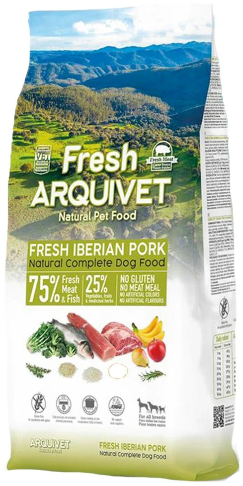 Šunų Maistas - ARQUIVET Fresh Iberian Pork Pusiau Drėgnas 10kg Be Glitimo