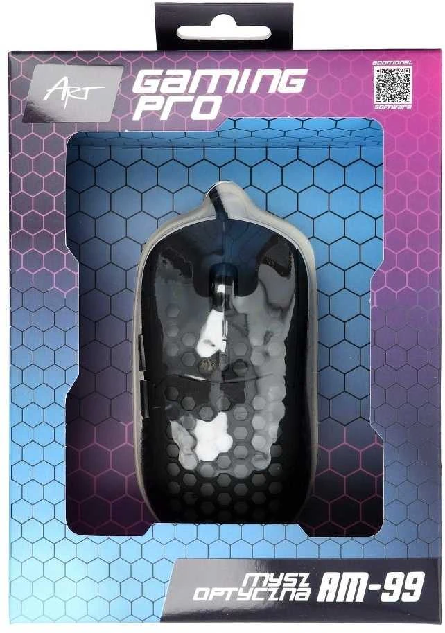 ART optinė pelė for gamers 6400DPI USB RGB AM-99 ultra light