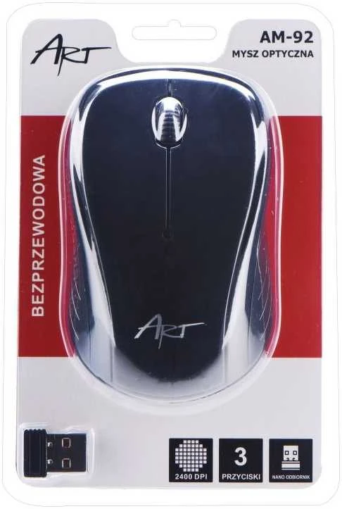 ART MY AM-92C belaidė optinė pelė USB AM-92C baltas