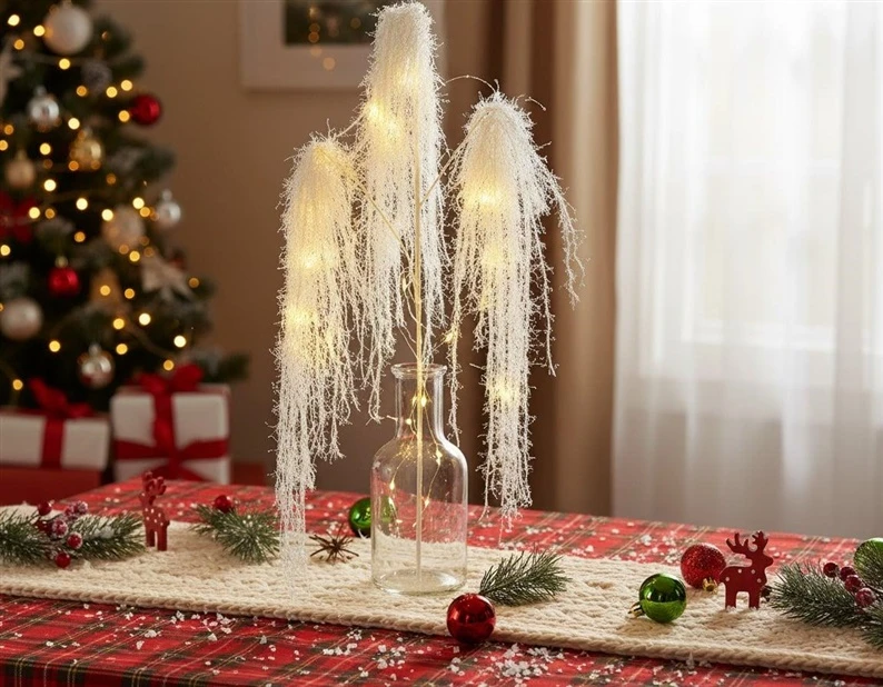 Nežinomas Dirbtinė šakelė Decoris Snow Tinsel, balta, 70 cm