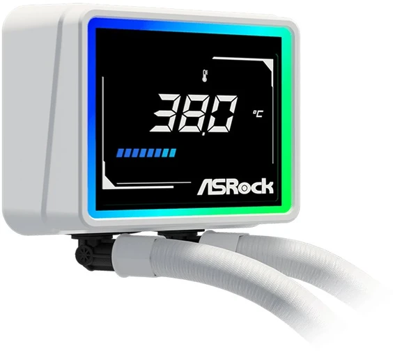 „Asrock Challenger Baltas 360 Digital Processor“ – universalus skysčio aušintuvas, 12 cm