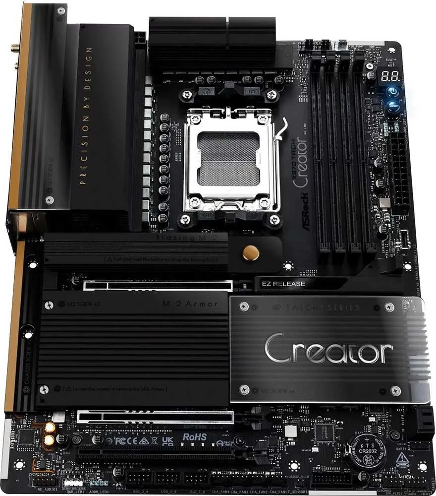 Pagrindinė plokštė ASRock X870 Taichi Creator | AM5 | ATX | 4 × DDR5 DIMM
