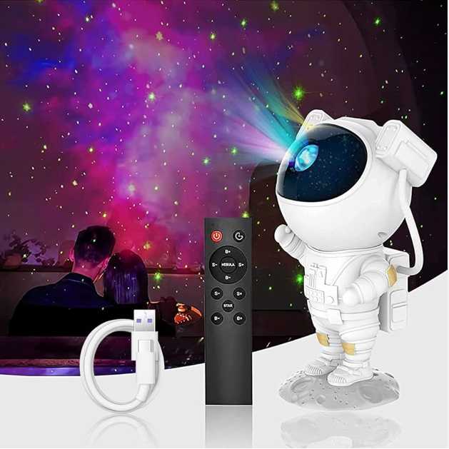 CP Astronautas baltas žvaigždžių projektorius LED Disco