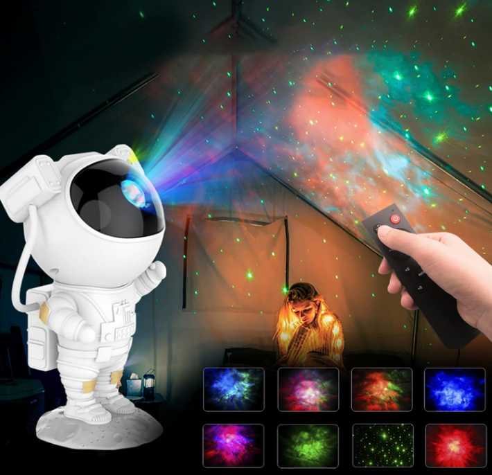 CP Astronautas baltas žvaigždžių projektorius LED Disco