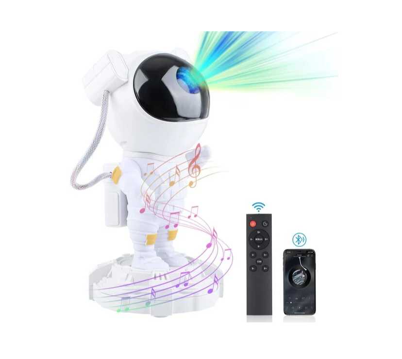 CP Astronautas baltas žvaigždžių projektorius LED Disco