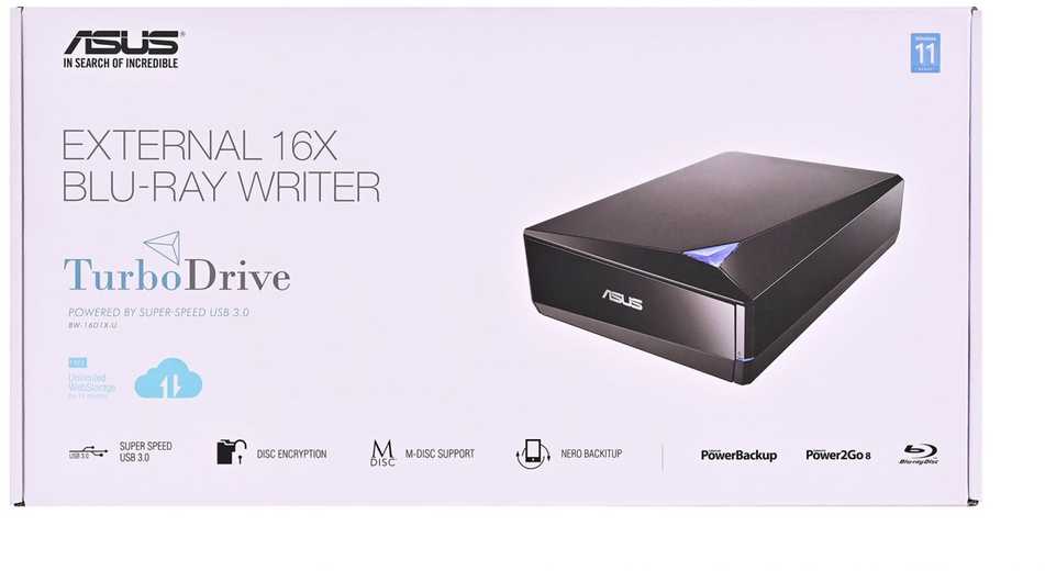 ASUS BW-16D1X-U optinis diskų įrenginys Blu-Ray RW Juodas