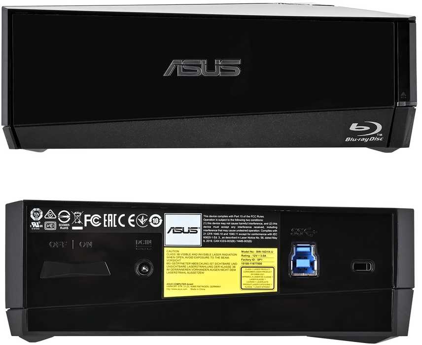 ASUS BW-16D1X-U optinis diskų įrenginys Blu-Ray RW Juodas