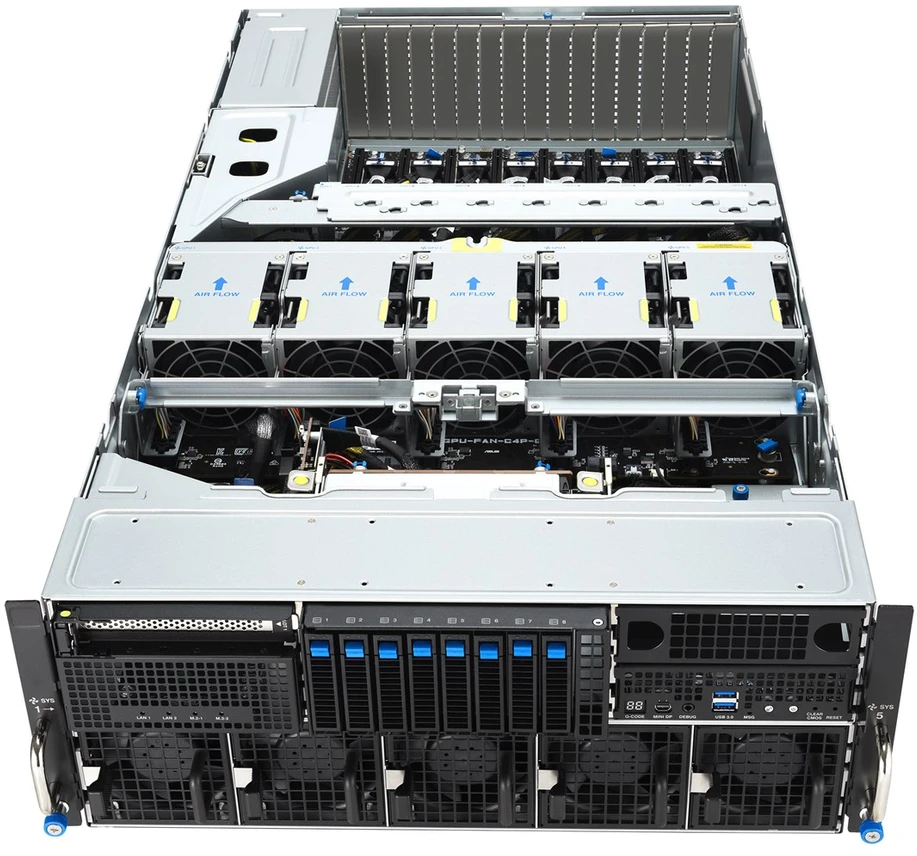 ASUS ESC8000A-E13 LGA 6096 Rack (4U) Sidabrinis