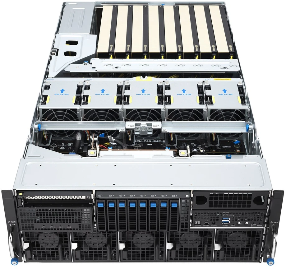 ASUS ESC8000A-E13 LGA 6096 Rack (4U) Sidabrinis
