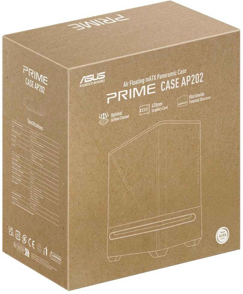 ASUS PRIME AP202 ARGB Mini Tower Baltas
