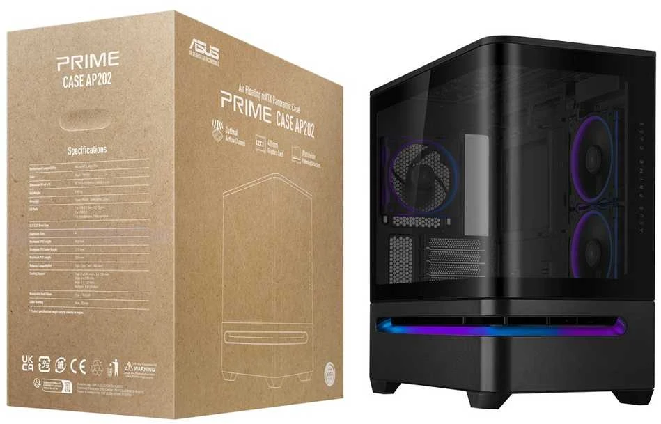 ASUS PRIME AP202 ARGB Mini Tower Baltas