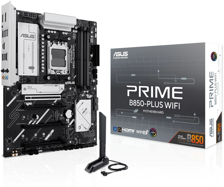 Pagrindinė plokštė|ASUS|AMD B850|SAM5|ATX|DDR5 atmintis|Atminties lizdai 4|2xPCI-Express 3.0 16x|1xPCI-Express 4.0 16x|1xPCI-Express 5.0 16x|3xM.2|1xHDMI|1xDisplayPort|3xUSB 2.0|5xUSB 3.2 B tipo|2xUSB-C|3xAudio prievadas|PRIMEB850-PLUSWIFI