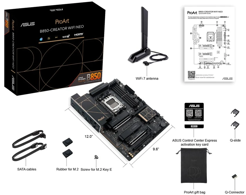 ASUS PROART B850-CREATOR WIFI NEO AMD B850 Socket AM5 ATX pagrindinė plokštė