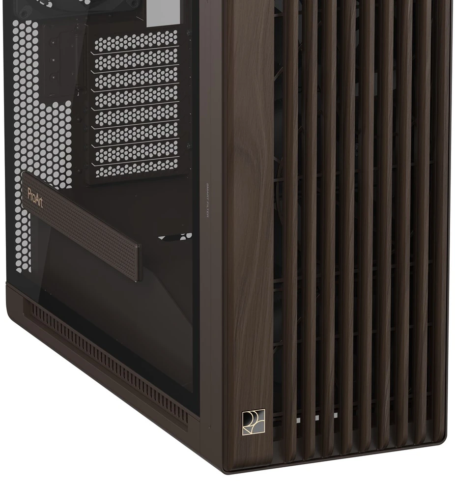 ASUS ProArt PA602 Wood Edition Retro Brown - Midi bokštas su grūdinto stiklo plokšte