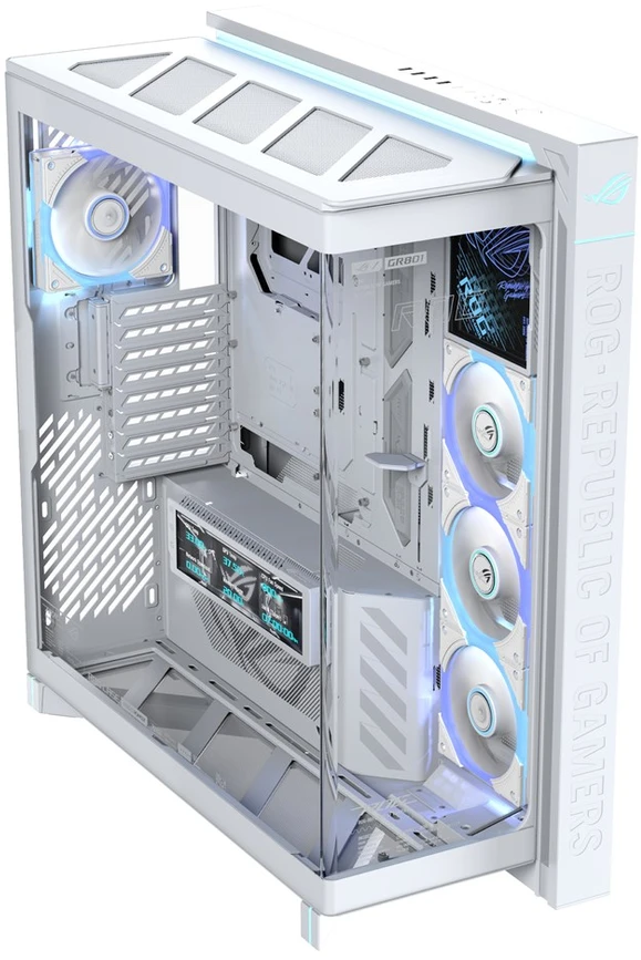 ASUS ROG CRONOX GR801 CURVE TG ARGB Balta MIDI tipo važiuoklė