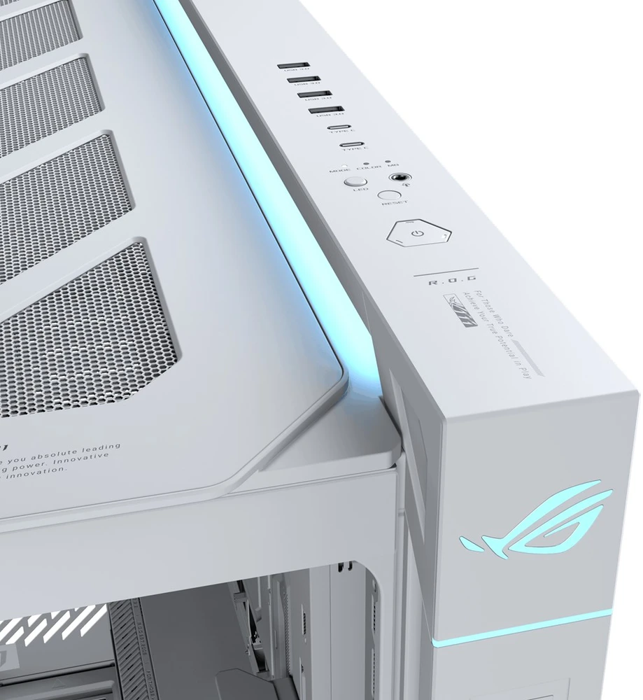 ASUS ROG CRONOX GR801 CURVE TG ARGB Balta MIDI tipo važiuoklė