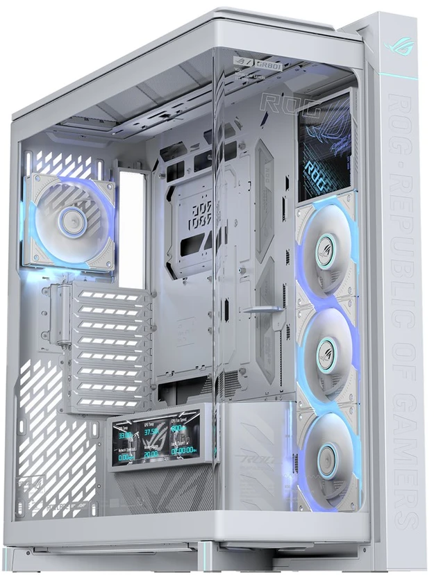 ASUS ROG CRONOX GR801 CURVE TG ARGB Balta MIDI tipo važiuoklė