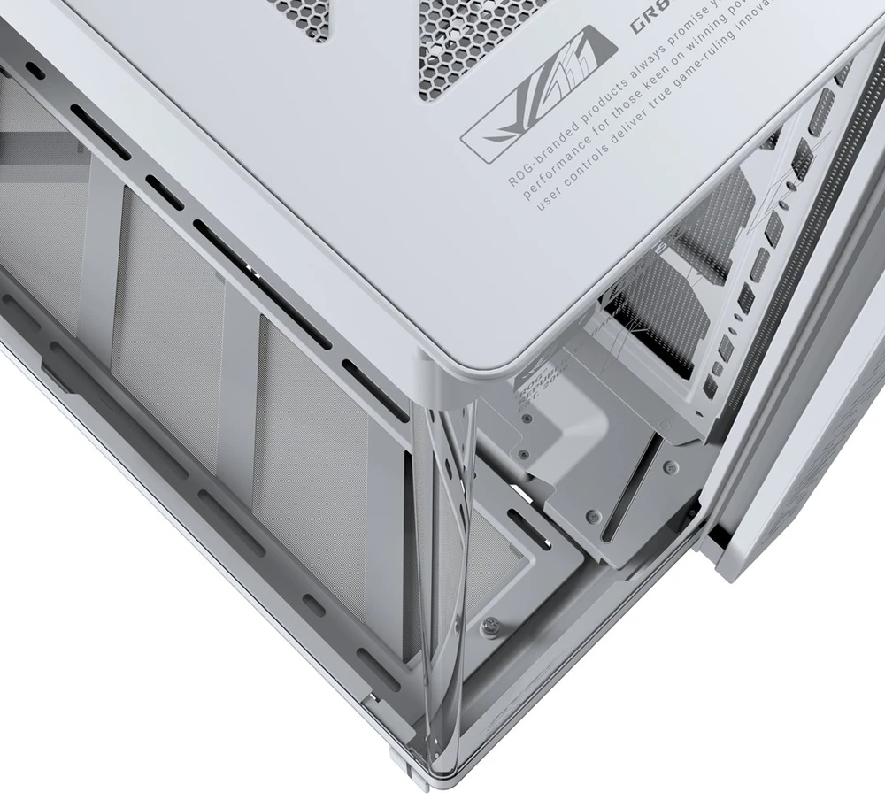ASUS ROG CRONOX GR801 CURVE TG ARGB Balta MIDI tipo važiuoklė