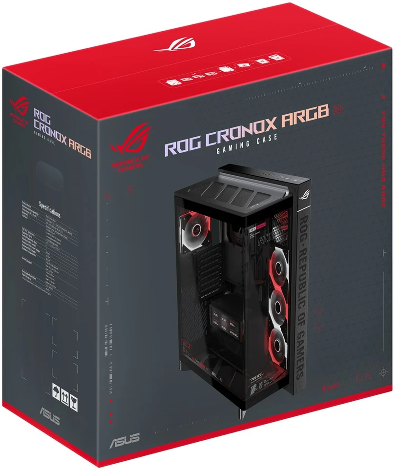 ASUS ROG CRONOX GR801 CURVE TG ARGB Juodas Midi Tower