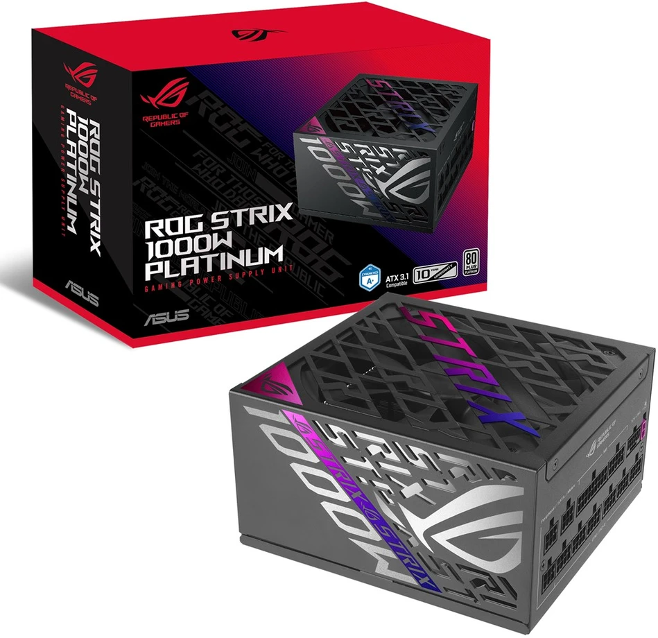 ASUS ROG STRIX-1000P-GAMING power supply unit 1000 W 20+4 pin ATX ATX Juodas, Sidabrinis
