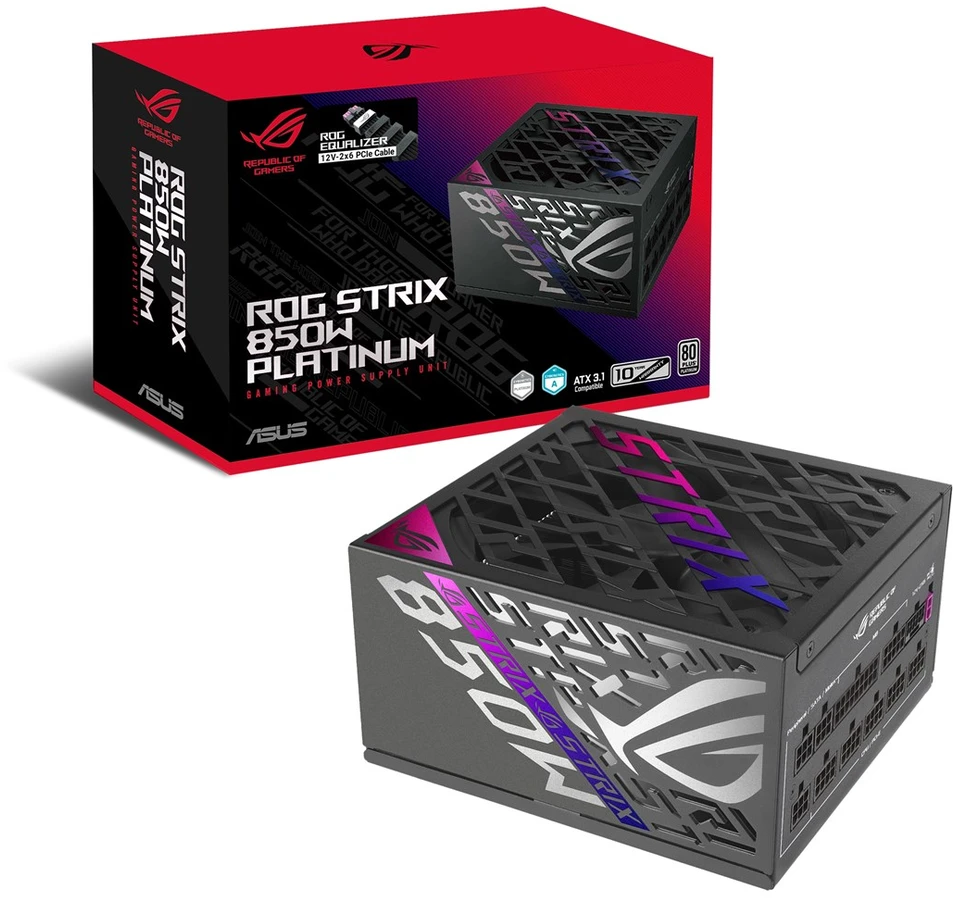 ASUS ROG -STRIX-850P-GAMING-E maitinimo blokas 850 W 20+4 pin ATX ATX Juoda