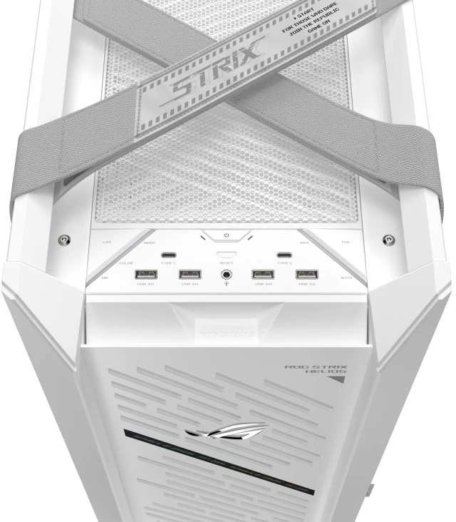 ASUS ROG STRIX HELIOS II GX601S, Bokšto tipo korpusas - baltas, grūdintas stiklas