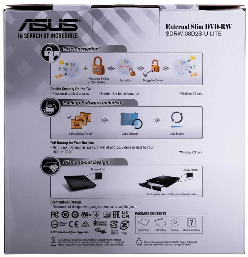 Asus | SDRW-08D2S-U Lite | Sąsaja USB 2.0 | DVD±RW | CD skaitymo greitis 24 x | CD įrašymo greitis 24 x | Juodas | Stalinis kompiuteris / Nešiojamasis kompiuteris