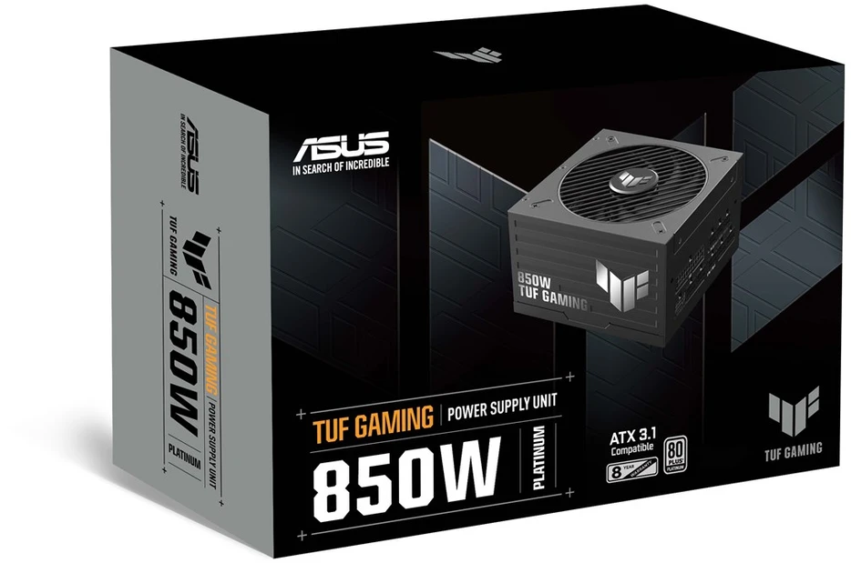 ASUS TUF Gaming 850W Platinum maitinimo blokas 20+4 pin ATX ATX Juoda
