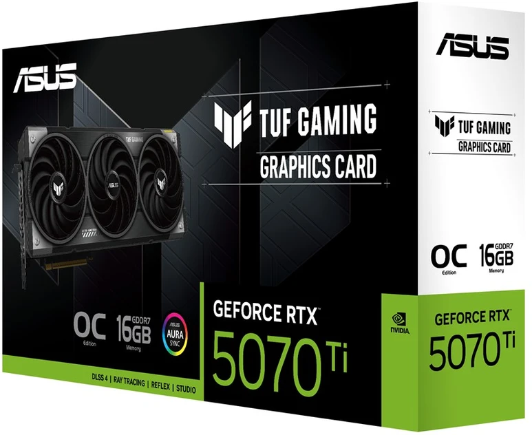 Vaizdo plokštė ASUS TUF Gaming TUF-RTX5070TI-O16G-Gaming NVIDIA GeForce RTX 5070Ti 16GB GDDR7