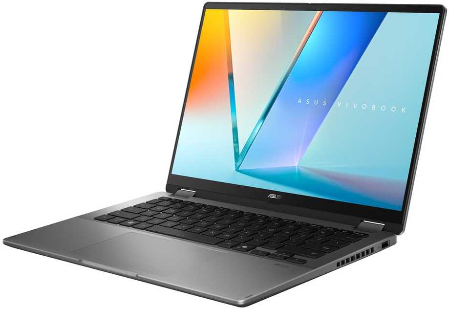 Nešiojamas kompiuteris ASUS Vivobook 14 Flip TP3407SA-DS74T Intel Core Ultra 7 256V hibridinis (2 viename) 35,6 cm (14") Jutiklinis ekranas WUXGA 16 GB LPDDR5x-SDRAM 1 TB SSD Wi-Fi 7 (802.11be) Windows 11 Home Pilkas Naujas Perpakuotas/Perpakuotas (Pažeista pakuotė)