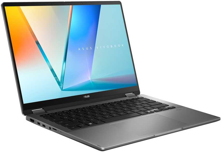 Nešiojamas kompiuteris ASUS Vivobook 14 Flip TP3407SA-DS74T Intel Core Ultra 7 256V hibridinis (2 viename) 35,6 cm (14") Jutiklinis ekranas WUXGA 16 GB LPDDR5x-SDRAM 1 TB SSD Wi-Fi 7 (802.11be) Windows 11 Home Pilkas Naujas Perpakuotas/Perpakuotas (Pažeista pakuotė)